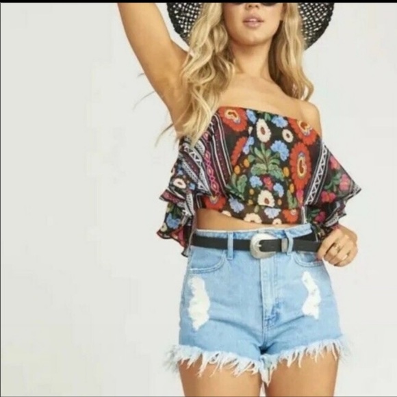 Show Me Your MuMu Mexicali Nica Ruffle Top & Mic Double Slit Maxi Skirt Set - Picture 6 of 16